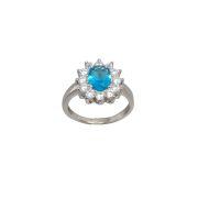 Anello modello Kate in argento 925% blu,verde,rosso,azzurro e bianco