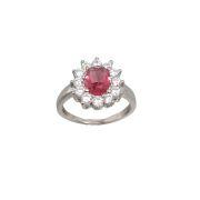 Anello modello Kate in argento 925% blu,verde,rosso,azzurro e bianco