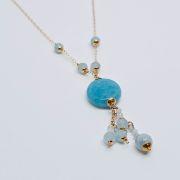 Collana donna oro 750% con acquanarina