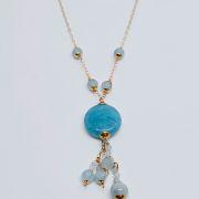 Collana donna oro 750% con acquanarina