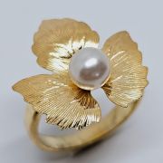 Anello in argento con foglia