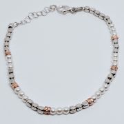 Bracciale in argento con pepite e perline