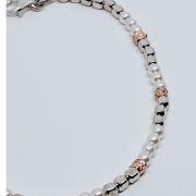 Bracciale in argento con pepite e perline