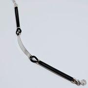 Bracciale uomo argento e caucciù