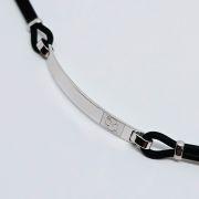 Bracciale uomo argento e caucciù