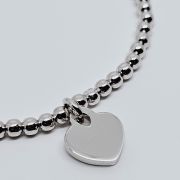 Bracciale donna argento 925% rodiato con sfere e cuore