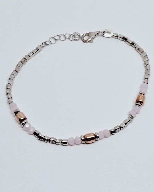 Bracciale donna argento 925% con pepite e pietre