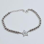 Bracciale donna argento 925% con stella e sfere