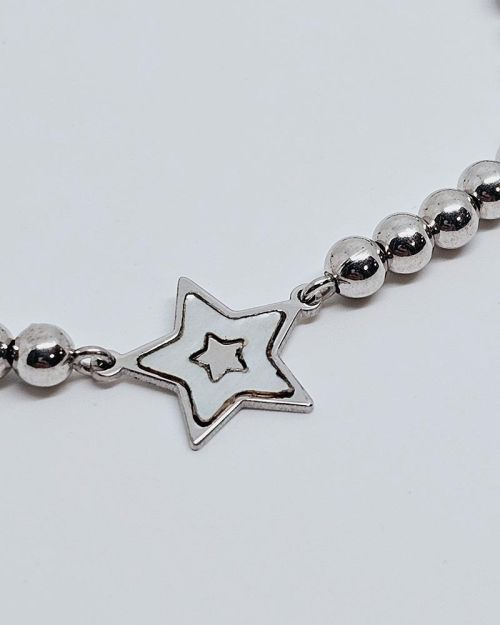 Bracciale donna argento 925% con stella e sfere