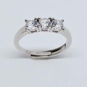 Anello trilogy in argento con zirconi