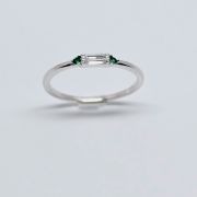 Anello trilogy in argento con zirconi