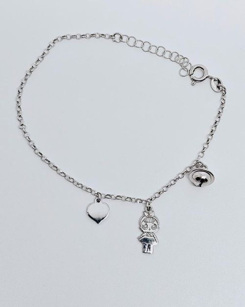 Bracciale donna argento 925% con charms