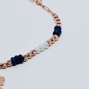 Bracciale donna argento rosato 925% rodiato con sfere e quadrifoglio