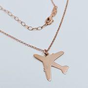 Collana donna argento 925% rosato con aereo