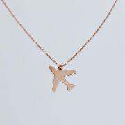 Collana donna argento 925% rosato con aereo