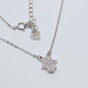 Collana donna argento 925% rodiato con mano di Fatima