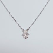 Collana donna argento 925% rodiato con mano di Fatima