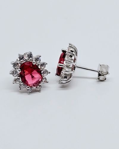 Orecchini in argento a lobo con pietre modello Kate