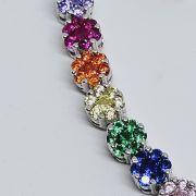 Bracciale tennis donna in argento 925% con pietre colorate