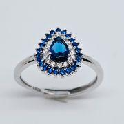 Anello in argento goccia con pietre