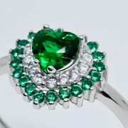 Anello in argento 925% con pietre a cuore