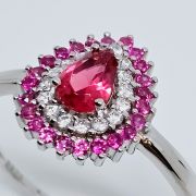 Anello in argento goccia con pietre