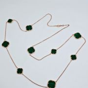 Collana donna argento 925% con quadrifoglio e pietre