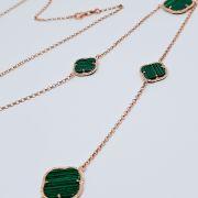 Collana donna argento 925% con quadrifoglio e pietre