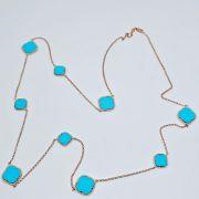 Collana donna argento 925% con quadrifoglio e pietre