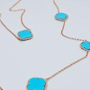 Collana donna argento 925% con quadrifoglio e pietre