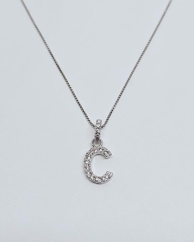 Collana in argento 925% con iniziale “C”