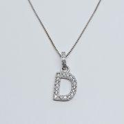 Collana in argento 925% con iniziale “D”