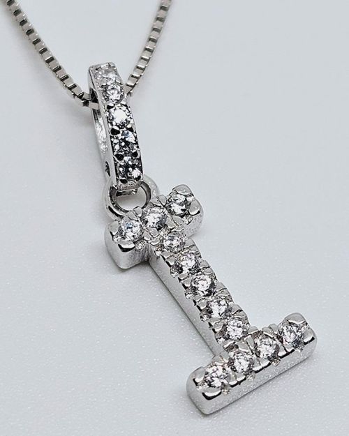 Collana in argento 925% con iniziale “I”