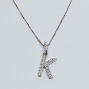 Collana in argento 925% con iniziale “K”