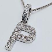 Collana in argento 925% con iniziale “P”