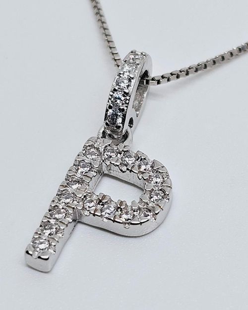 Collana in argento 925% con iniziale “P”