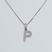 Collana in argento 925% con iniziale “P”