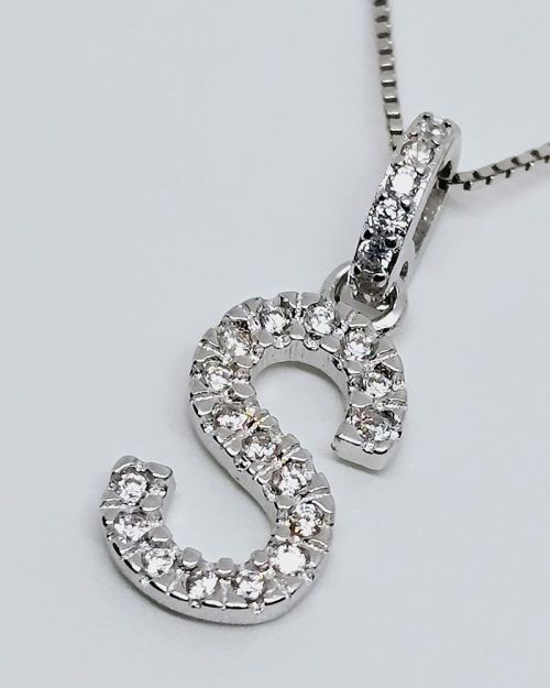 Collana in argento 925% con iniziale “S”