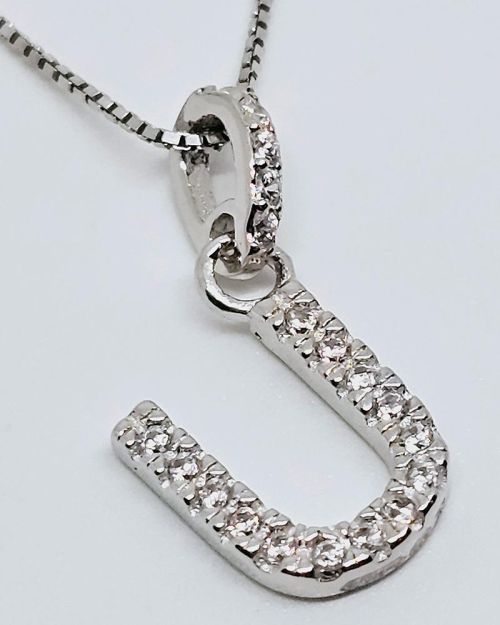 Collana in argento 925% con iniziale “U”