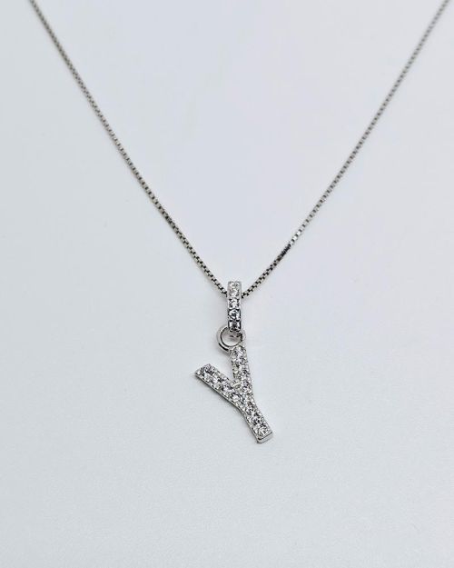 Collana in argento 925% con iniziale “Y”