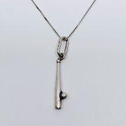 Ciondolo mazza da basebal in argento