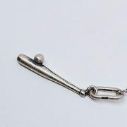 Ciondolo mazza da basebal in argento