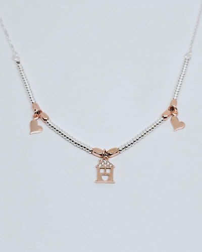 Collana donna argento 925% con charms