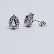 Orecchini in argento con pietre forma goccia
