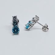Orecchini trilogy in argento con pietre