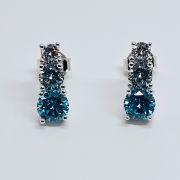 Orecchini trilogy in argento con pietre