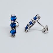 Orecchini trilogy in argento con pietre