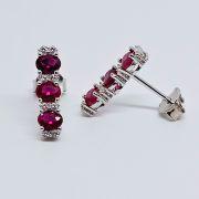 Orecchini trilogy in argento con pietre