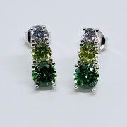 Orecchini trilogy in argento con pietre