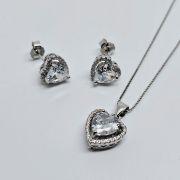 Parure donna cuore in argento 925%